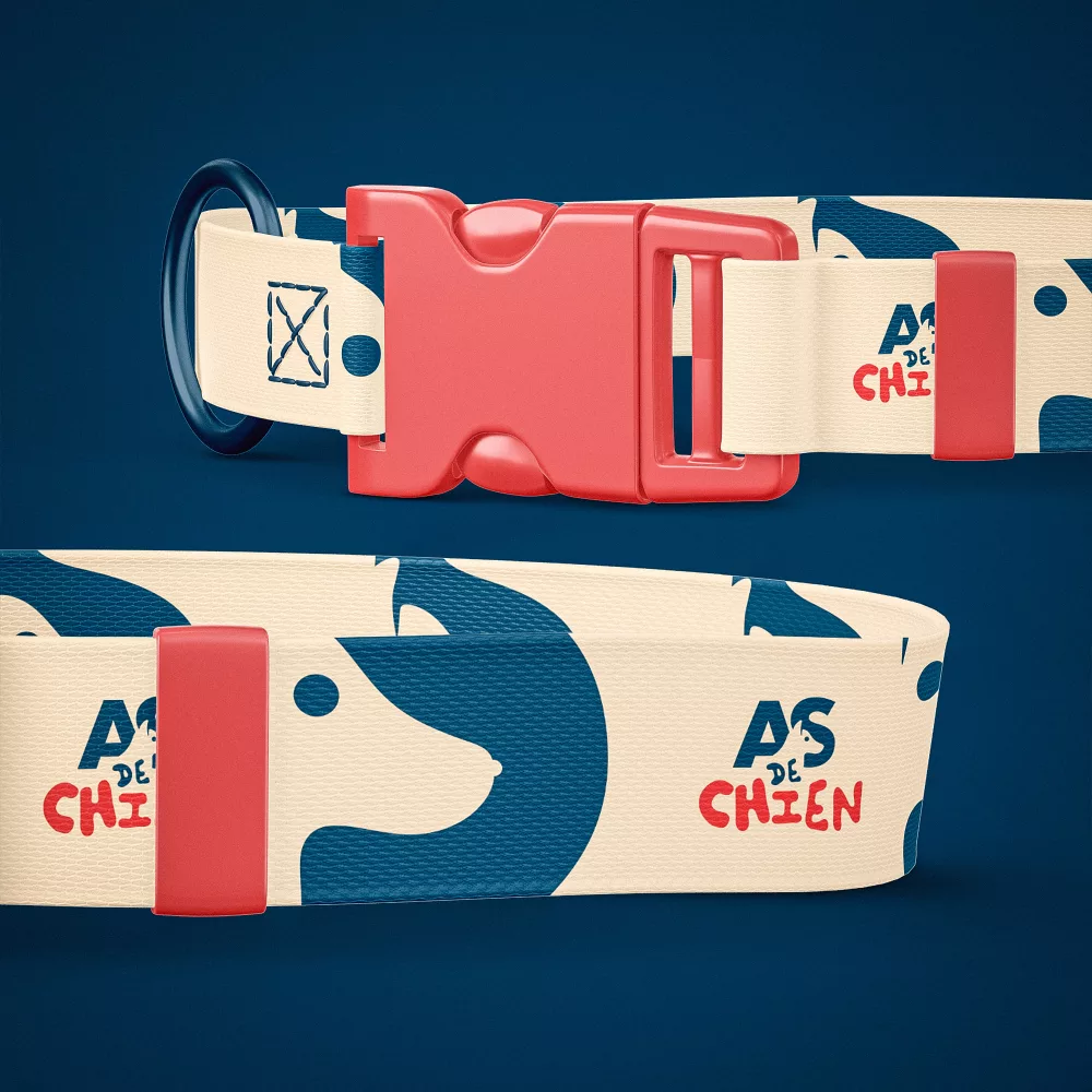 Déclinaison du logo As de chien sur une laisse