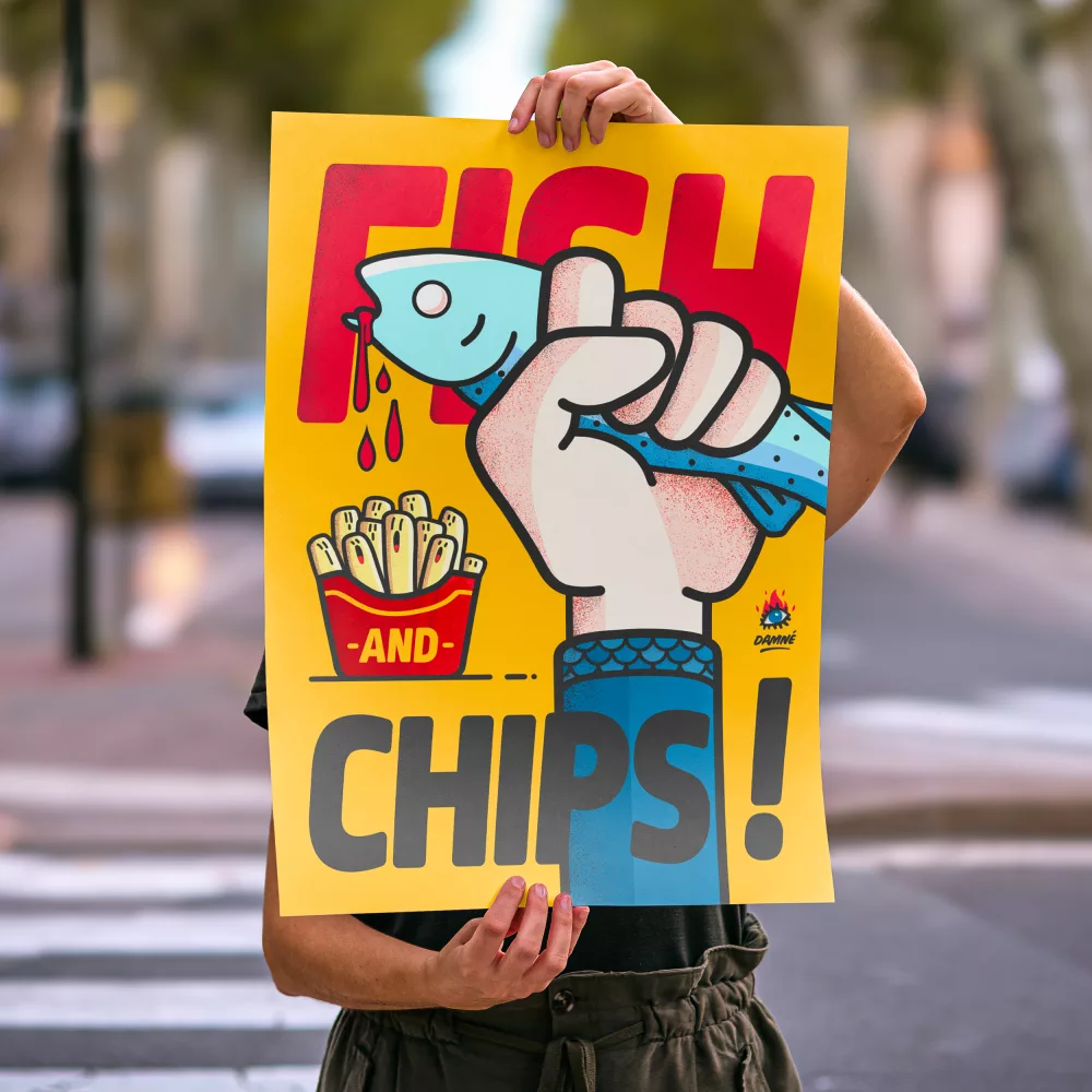 fish and chips poster A2 papier