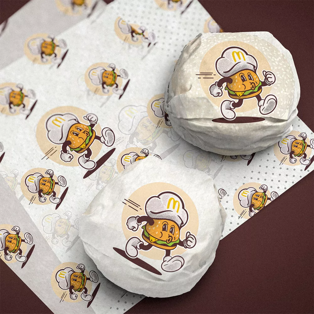Création d'un emballage papier pour burger McDonalds