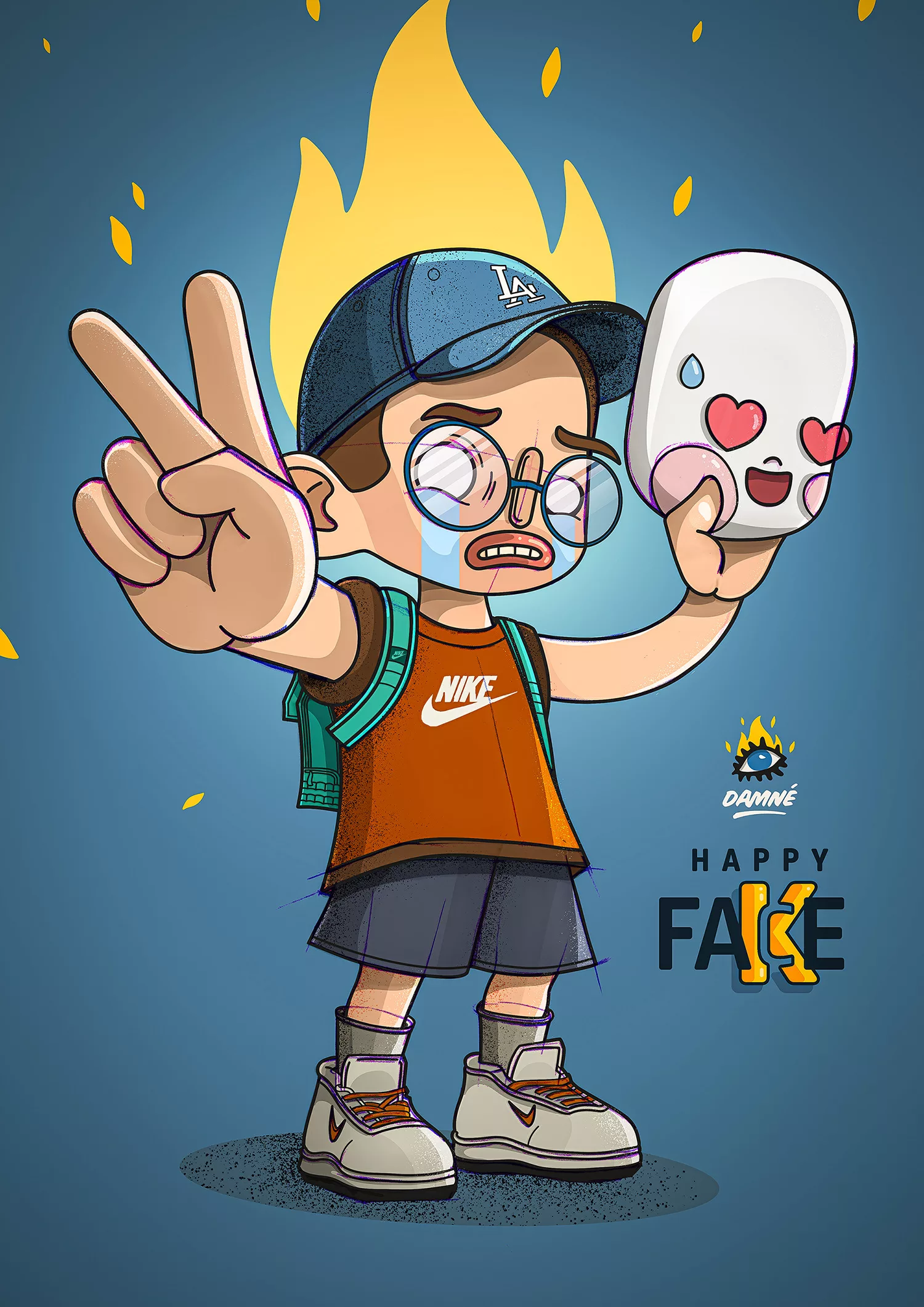 affiche happy fake illustration A2